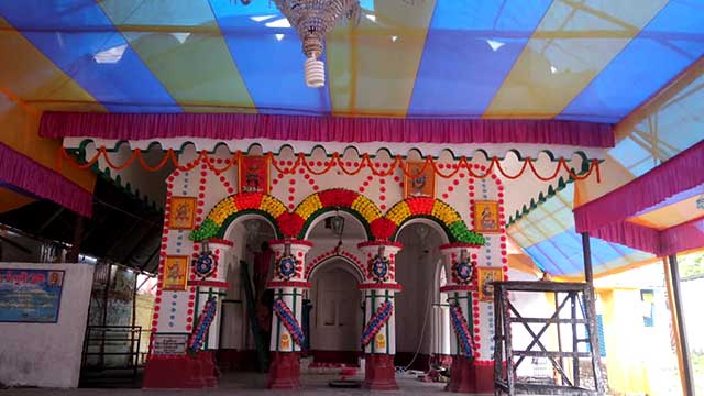 Temple decked up for the arrival of Chanduni Ma