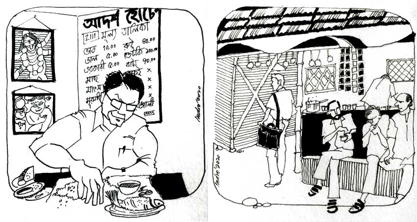 The author enjoyed his plate full of meal at ADARSHA HOTEL and also also enjoyed a quick Bhaanr (earthen pot) of tea at an adjoining tea shop