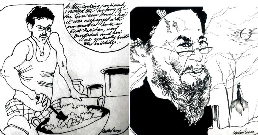 Illustartion depicts the cook from his ancestral house ans a Moulvi