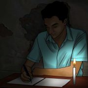 Nandan giving mathematics exam pretending to ne Pradeep.