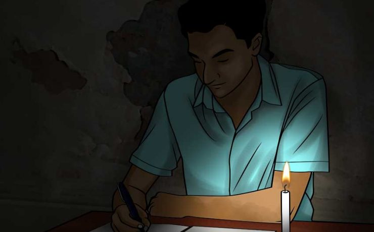 Nandan giving mathematics exam pretending to ne Pradeep.