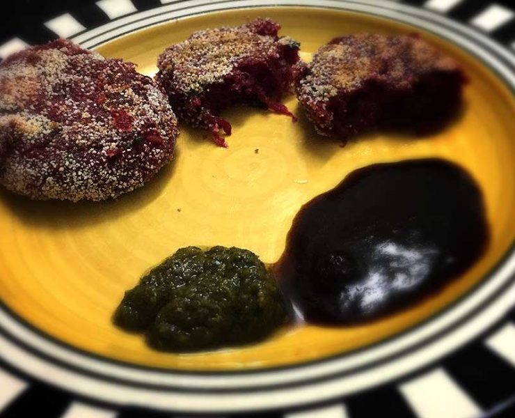 Beetroot Tikkis with Chutney