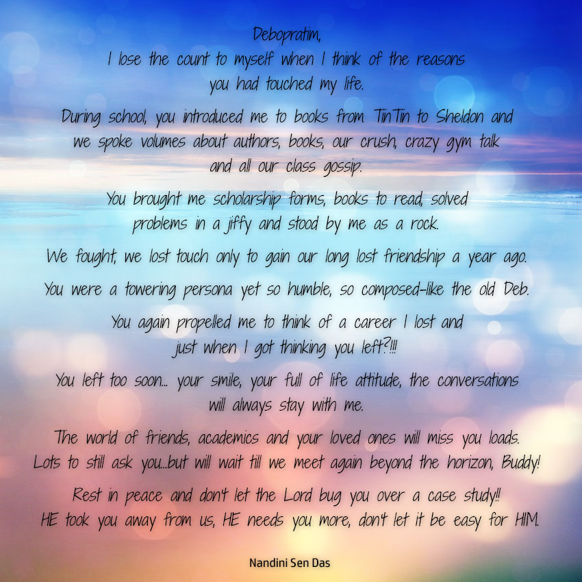 Nandini's tribute to Debapratim