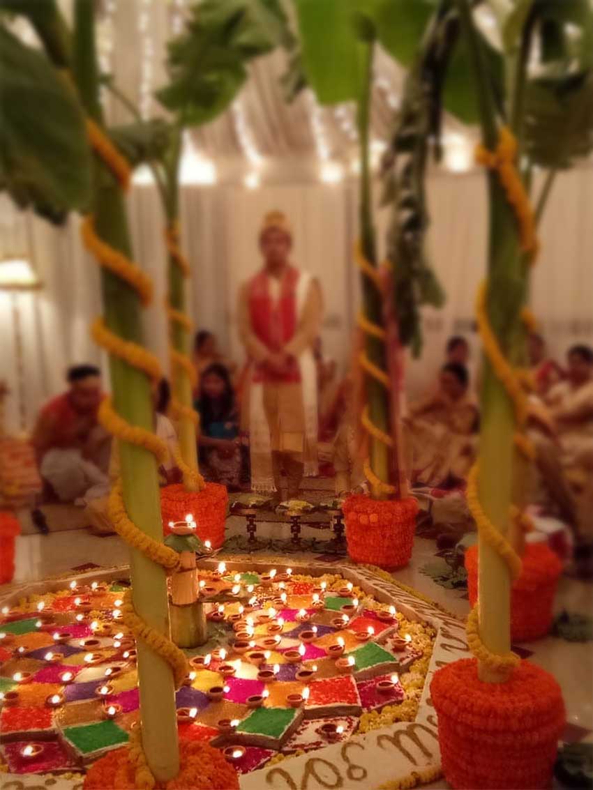 Maral - A form of Rangoli adorned with 101 earthen lamps