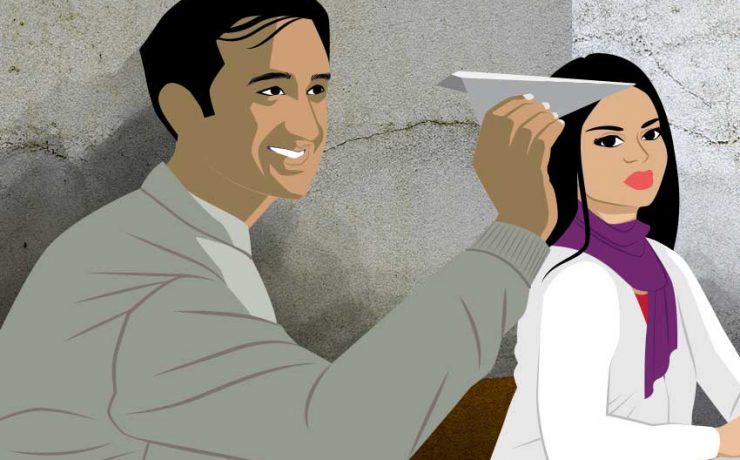 Ashutosh was about to fly the paper plane through the window when Mridula takes a look at him