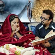 Papa telling lil Rene all about Bhoot Chaturdoshi and the origin of India