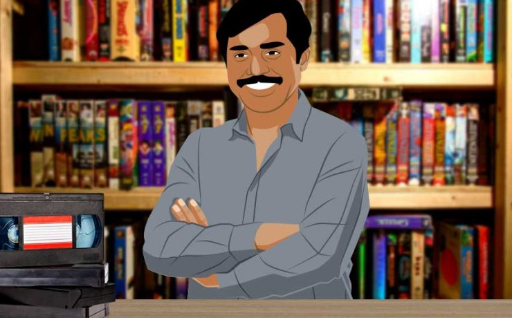 Ratul Da in his Video cassette rental shop