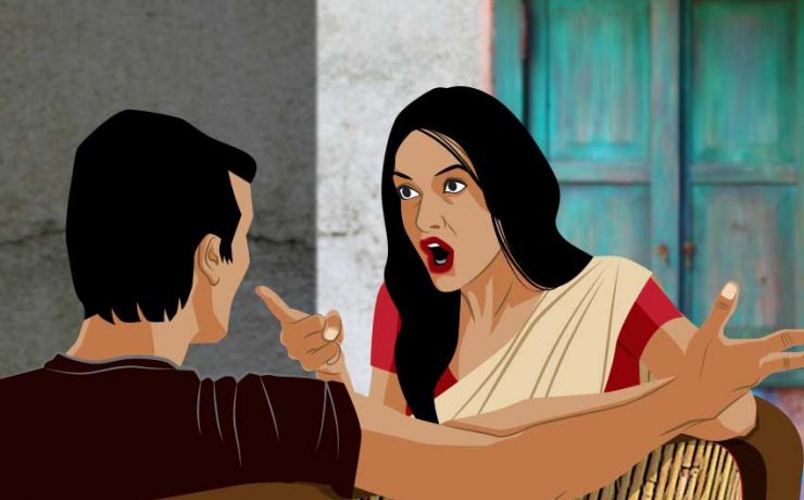 Nibaran and Mona having a heated conversation