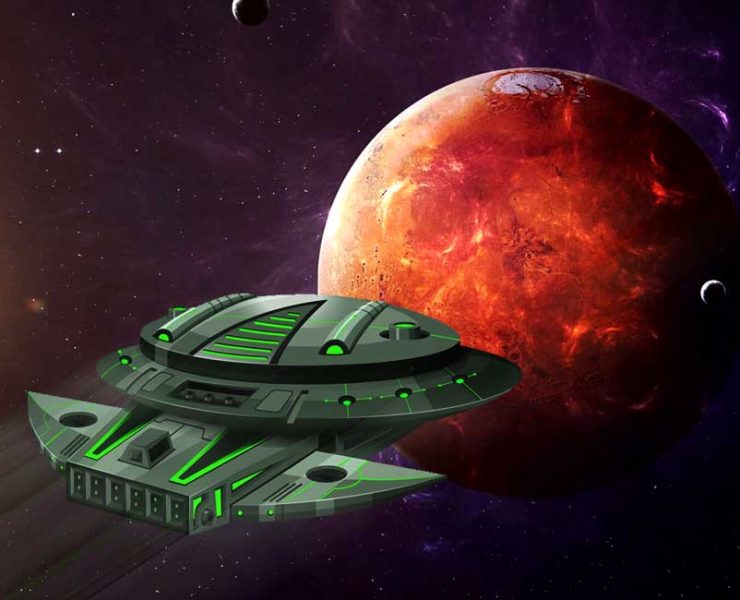 A spaceship goingto Mars