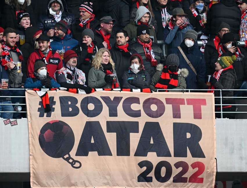 Fans boycott against World Cup being held in Qatar