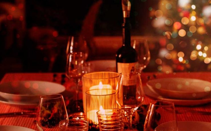 waiting for he dinner to be served on a christmas eve