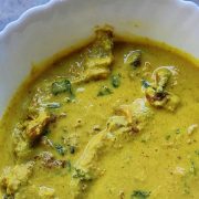 fish dish with yellow mustard