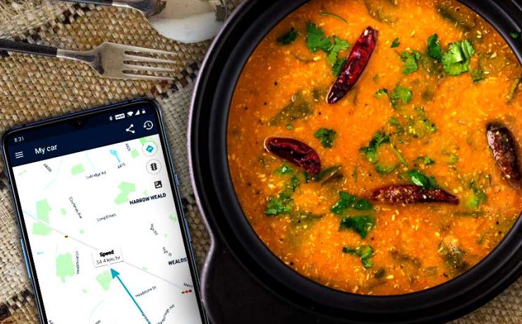 sambar and mobile with GPS