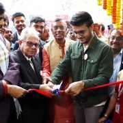 Sourav Ganguly cutting the ribbon at HP Ghosh Hospital