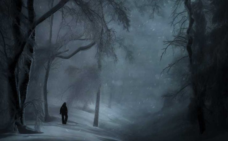 Old man got stuck in a blizzard