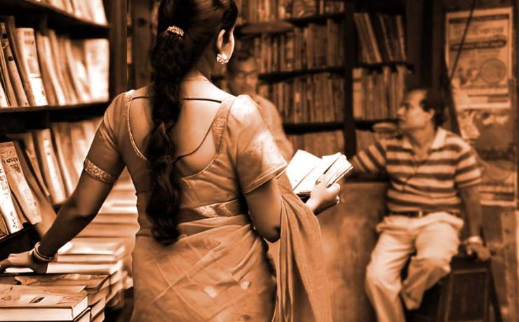 At college Street, buying books