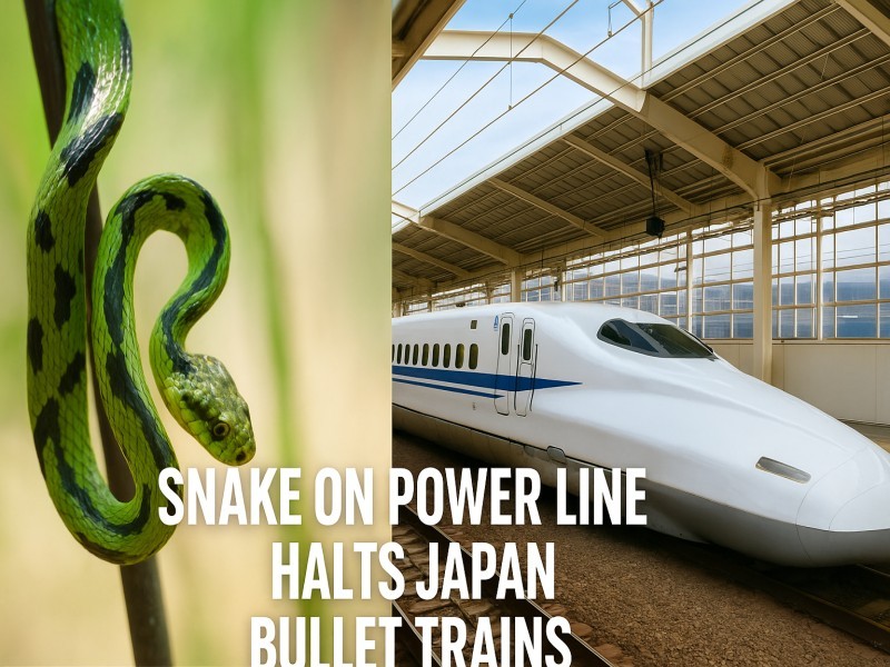 Bullet Trains In Japan Stopped By A Snake