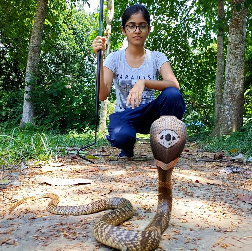 Aditi Gain with a Snake