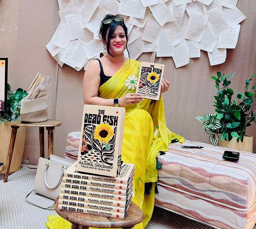Mahua Sen with her book 'The Dead Fish'