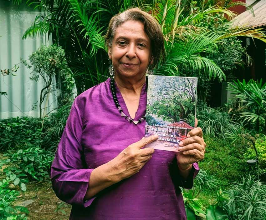 Author Chitra Gopalakrishnan with her latest book 'Walking, Wandering, Wayfaring'