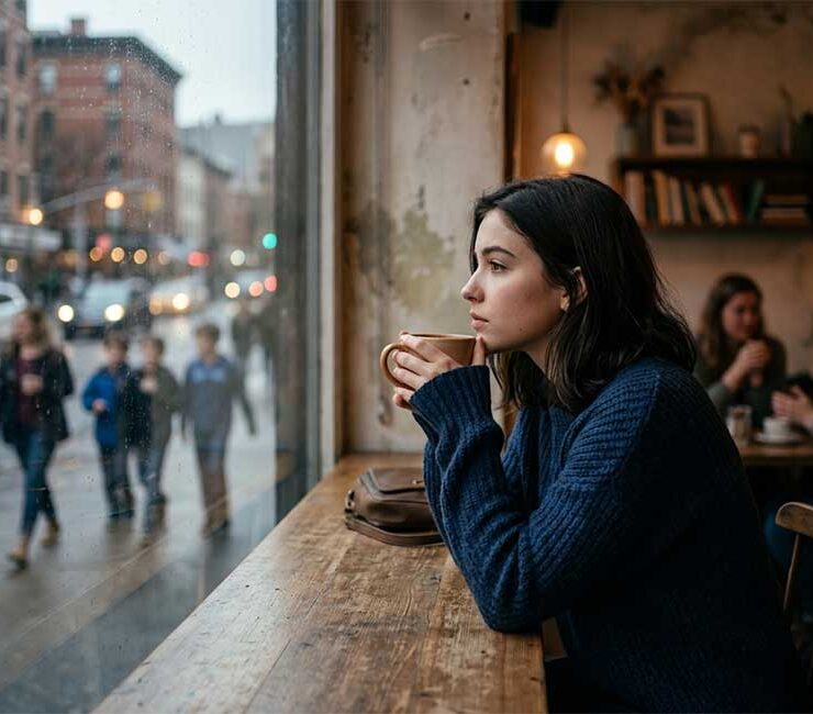 A girl reflecting on life and personal growth