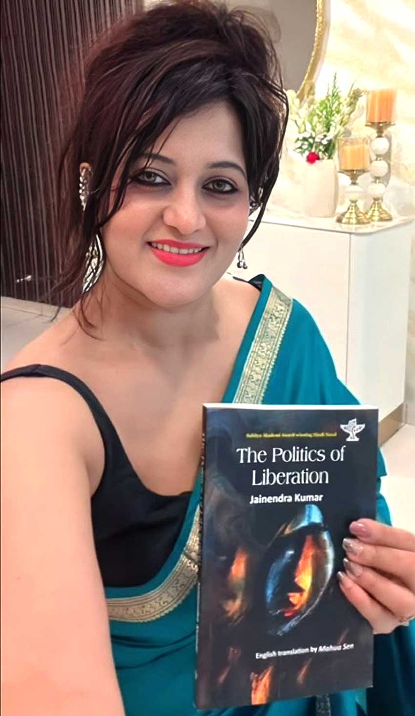 Mahua Sen with her book 'The Politics of Liberation'